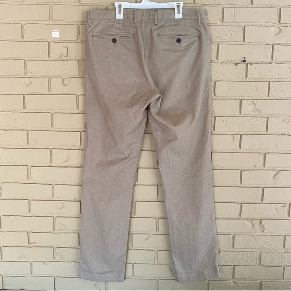 Ted Baker London Mens 34R Khaki Chino Cotton Blend Modern Pants - Picture 2 of 8